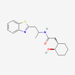 molecular formula C18H24N2O2S B7334730 N-[1-(1,3-benzothiazol-2-yl)propan-2-yl]-2-[(1S,2R)-2-hydroxycyclohexyl]acetamide 