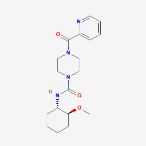 molecular formula C18H26N4O3 B7334787 N-[(1S,2S)-2-methoxycyclohexyl]-4-(pyridine-2-carbonyl)piperazine-1-carboxamide 