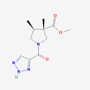 molecular formula C11H16N4O3 B7334895 methyl (3S,4S)-3,4-dimethyl-1-(2H-triazole-4-carbonyl)pyrrolidine-3-carboxylate 