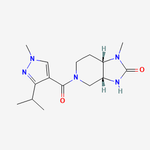 molecular formula C15H23N5O2 B7335667 (3aR,7aS)-1-methyl-5-(1-methyl-3-propan-2-ylpyrazole-4-carbonyl)-3,3a,4,6,7,7a-hexahydroimidazo[4,5-c]pyridin-2-one 