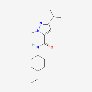 molecular formula C16H27N3O B7336476 N-(4-ethylcyclohexyl)-2-methyl-5-propan-2-ylpyrazole-3-carboxamide 