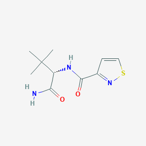 molecular formula C10H15N3O2S B7336659 N-[(2S)-1-amino-3,3-dimethyl-1-oxobutan-2-yl]-1,2-thiazole-3-carboxamide 