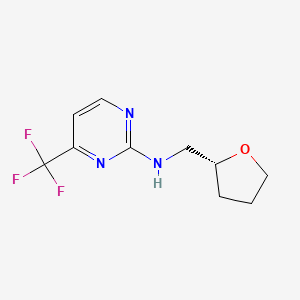 molecular formula C10H12F3N3O B7336674 N-[[(2R)-oxolan-2-yl]methyl]-4-(trifluoromethyl)pyrimidin-2-amine 
