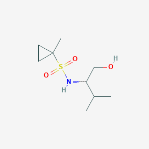 molecular formula C9H19NO3S B7336802 N-[(2S)-1-hydroxy-3-methylbutan-2-yl]-1-methylcyclopropane-1-sulfonamide 