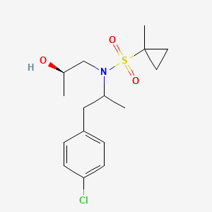 molecular formula C16H24ClNO3S B7336862 N-[1-(4-chlorophenyl)propan-2-yl]-N-[(2R)-2-hydroxypropyl]-1-methylcyclopropane-1-sulfonamide 