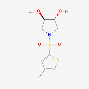 molecular formula C10H15NO4S2 B7336904 (3R,4R)-4-methoxy-1-(4-methylthiophen-2-yl)sulfonylpyrrolidin-3-ol 