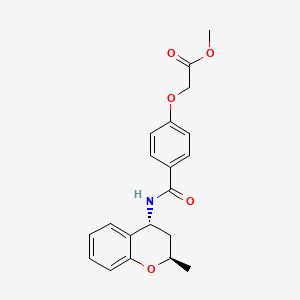 molecular formula C20H21NO5 B7336953 methyl 2-[4-[[(2R,4R)-2-methyl-3,4-dihydro-2H-chromen-4-yl]carbamoyl]phenoxy]acetate 
