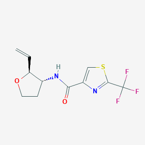 molecular formula C11H11F3N2O2S B7337003 N-[(2S,3R)-2-ethenyloxolan-3-yl]-2-(trifluoromethyl)-1,3-thiazole-4-carboxamide 