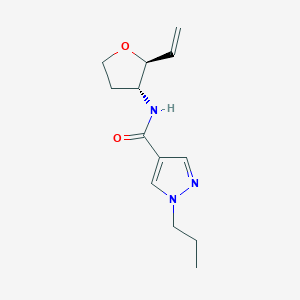 molecular formula C13H19N3O2 B7337016 N-[(2S,3R)-2-ethenyloxolan-3-yl]-1-propylpyrazole-4-carboxamide 