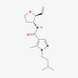 molecular formula C16H25N3O2 B7337036 N-[(2S,3R)-2-ethenyloxolan-3-yl]-5-methyl-1-(3-methylbutyl)pyrazole-4-carboxamide 