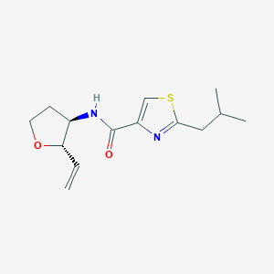 molecular formula C14H20N2O2S B7337053 N-[(2S,3R)-2-ethenyloxolan-3-yl]-2-(2-methylpropyl)-1,3-thiazole-4-carboxamide 