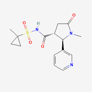 molecular formula C15H19N3O4S B7337115 (2R,3R)-1-methyl-N-(1-methylcyclopropyl)sulfonyl-5-oxo-2-pyridin-3-ylpyrrolidine-3-carboxamide 
