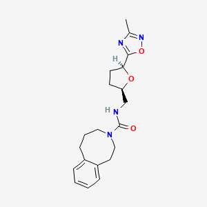 molecular formula C20H26N4O3 B7337197 N-[[(2R,5S)-5-(3-methyl-1,2,4-oxadiazol-5-yl)oxolan-2-yl]methyl]-2,4,5,6-tetrahydro-1H-3-benzazocine-3-carboxamide 