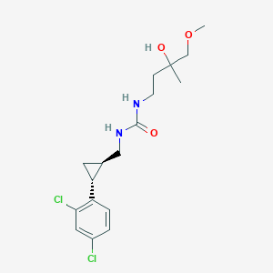 molecular formula C17H24Cl2N2O3 B7337245 1-[[(1R,2R)-2-(2,4-dichlorophenyl)cyclopropyl]methyl]-3-(3-hydroxy-4-methoxy-3-methylbutyl)urea 