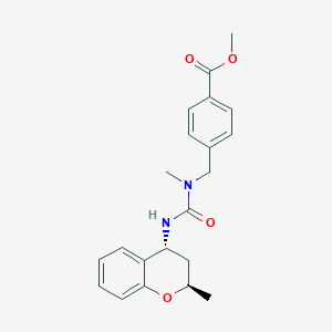 molecular formula C21H24N2O4 B7337250 methyl 4-[[methyl-[[(2R,4R)-2-methyl-3,4-dihydro-2H-chromen-4-yl]carbamoyl]amino]methyl]benzoate 