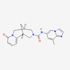 molecular formula C20H21N5O2 B7337255 (1R,9R)-N-(8-methylimidazo[1,2-a]pyridin-6-yl)-6-oxo-7,11-diazatricyclo[7.3.1.02,7]trideca-2,4-diene-11-carboxamide 