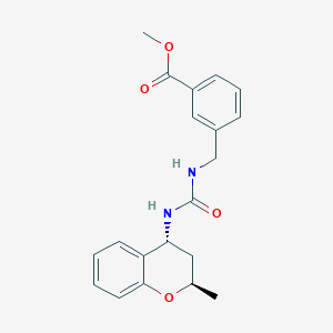 molecular formula C20H22N2O4 B7337281 methyl 3-[[[(2R,4R)-2-methyl-3,4-dihydro-2H-chromen-4-yl]carbamoylamino]methyl]benzoate 