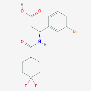 molecular formula C16H18BrF2NO3 B7337283 (3R)-3-(3-bromophenyl)-3-[(4,4-difluorocyclohexanecarbonyl)amino]propanoic acid 