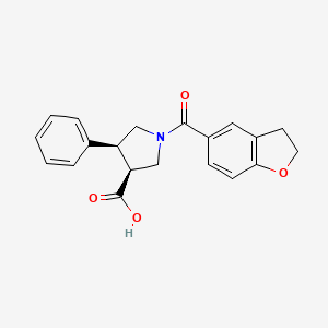 molecular formula C20H19NO4 B7337296 (3S,4S)-1-(2,3-dihydro-1-benzofuran-5-carbonyl)-4-phenylpyrrolidine-3-carboxylic acid 