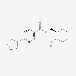 molecular formula C16H24N4O2 B7337381 N-[[(1R,2S)-2-hydroxycyclohexyl]methyl]-6-pyrrolidin-1-ylpyridazine-3-carboxamide 