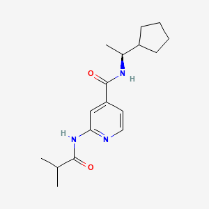 molecular formula C17H25N3O2 B7337448 N-[(1S)-1-cyclopentylethyl]-2-(2-methylpropanoylamino)pyridine-4-carboxamide 