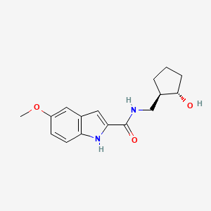 molecular formula C16H20N2O3 B7337505 N-[[(1R,2S)-2-hydroxycyclopentyl]methyl]-5-methoxy-1H-indole-2-carboxamide 