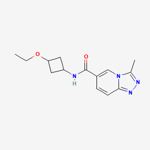 molecular formula C14H18N4O2 B7337534 N-(3-ethoxycyclobutyl)-3-methyl-[1,2,4]triazolo[4,3-a]pyridine-6-carboxamide 
