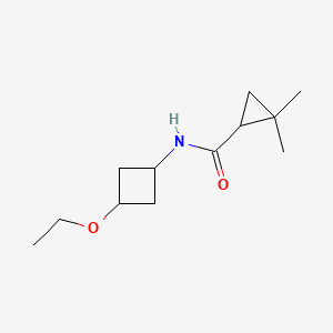 molecular formula C12H21NO2 B7337552 N-(3-ethoxycyclobutyl)-2,2-dimethylcyclopropane-1-carboxamide 