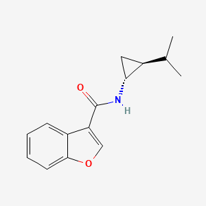 molecular formula C15H17NO2 B7337567 N-[(1R,2S)-2-propan-2-ylcyclopropyl]-1-benzofuran-3-carboxamide 