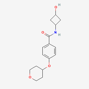 molecular formula C16H21NO4 B7337802 N-(3-hydroxycyclobutyl)-4-(oxan-4-yloxy)benzamide 