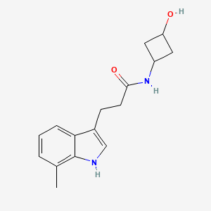 molecular formula C16H20N2O2 B7337804 N-(3-hydroxycyclobutyl)-3-(7-methyl-1H-indol-3-yl)propanamide 