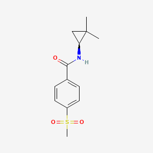 molecular formula C13H17NO3S B7337841 N-[(1S)-2,2-dimethylcyclopropyl]-4-methylsulfonylbenzamide 