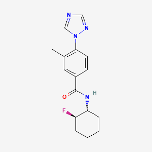 molecular formula C16H19FN4O B7337874 N-[(1R,2R)-2-fluorocyclohexyl]-3-methyl-4-(1,2,4-triazol-1-yl)benzamide 