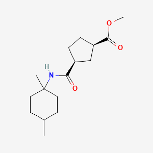 molecular formula C16H27NO3 B7337900 methyl (1R,3S)-3-[(1,4-dimethylcyclohexyl)carbamoyl]cyclopentane-1-carboxylate 