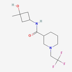 molecular formula C13H21F3N2O2 B7338047 N-(3-hydroxy-3-methylcyclobutyl)-1-(2,2,2-trifluoroethyl)piperidine-3-carboxamide 
