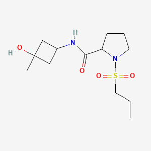 molecular formula C13H24N2O4S B7338050 N-(3-hydroxy-3-methylcyclobutyl)-1-propylsulfonylpyrrolidine-2-carboxamide 