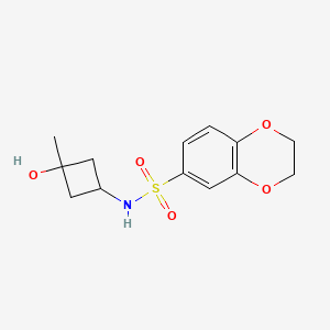 molecular formula C13H17NO5S B7338116 N-(3-hydroxy-3-methylcyclobutyl)-2,3-dihydro-1,4-benzodioxine-6-sulfonamide 