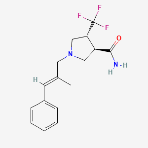 molecular formula C16H19F3N2O B7338229 (3R,4R)-1-[(E)-2-methyl-3-phenylprop-2-enyl]-4-(trifluoromethyl)pyrrolidine-3-carboxamide 