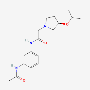 molecular formula C17H25N3O3 B7338507 N-(3-acetamidophenyl)-2-[(3R)-3-propan-2-yloxypyrrolidin-1-yl]acetamide 
