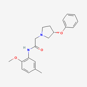 molecular formula C20H24N2O3 B7338525 N-(2-methoxy-5-methylphenyl)-2-[(3S)-3-phenoxypyrrolidin-1-yl]acetamide 