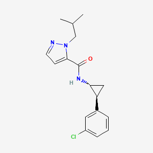 molecular formula C17H20ClN3O B7338644 N-[(1R,2S)-2-(3-chlorophenyl)cyclopropyl]-2-(2-methylpropyl)pyrazole-3-carboxamide 