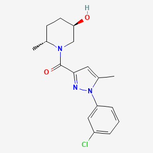 molecular formula C17H20ClN3O2 B7338778 [1-(3-chlorophenyl)-5-methylpyrazol-3-yl]-[(2R,5R)-5-hydroxy-2-methylpiperidin-1-yl]methanone 