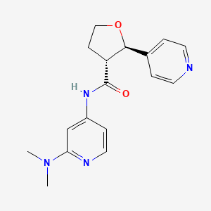 molecular formula C17H20N4O2 B7338886 (2R,3R)-N-[2-(dimethylamino)pyridin-4-yl]-2-pyridin-4-yloxolane-3-carboxamide 