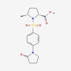 molecular formula C16H20N2O5S B7338941 (2R,5R)-5-methyl-1-[4-(2-oxopyrrolidin-1-yl)phenyl]sulfonylpyrrolidine-2-carboxylic acid 