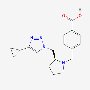 molecular formula C18H22N4O2 B7339241 4-[[(2S)-2-[(4-cyclopropyltriazol-1-yl)methyl]pyrrolidin-1-yl]methyl]benzoic acid 