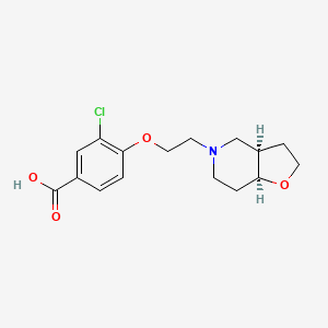 molecular formula C16H20ClNO4 B7339264 4-[2-[(3aR,7aS)-3,3a,4,6,7,7a-hexahydro-2H-furo[3,2-c]pyridin-5-yl]ethoxy]-3-chlorobenzoic acid 
