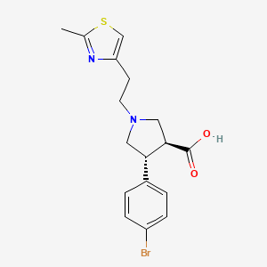 molecular formula C17H19BrN2O2S B7339309 (3S,4R)-4-(4-bromophenyl)-1-[2-(2-methyl-1,3-thiazol-4-yl)ethyl]pyrrolidine-3-carboxylic acid 