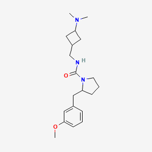 molecular formula C20H31N3O2 B7339538 N-[[3-(dimethylamino)cyclobutyl]methyl]-2-[(3-methoxyphenyl)methyl]pyrrolidine-1-carboxamide 