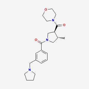 molecular formula C22H31N3O3 B7339563 [(3S,4S)-4-methyl-1-[3-(pyrrolidin-1-ylmethyl)benzoyl]pyrrolidin-3-yl]-morpholin-4-ylmethanone 