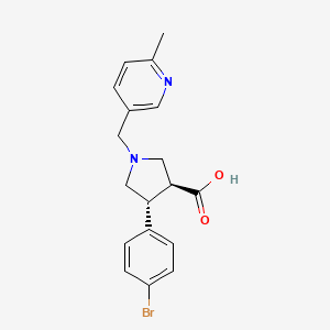 molecular formula C18H19BrN2O2 B7339602 (3S,4R)-4-(4-bromophenyl)-1-[(6-methylpyridin-3-yl)methyl]pyrrolidine-3-carboxylic acid 